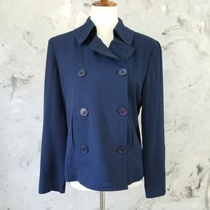 JONES NEW YORK Navy Blue Double Breasted Blazer
